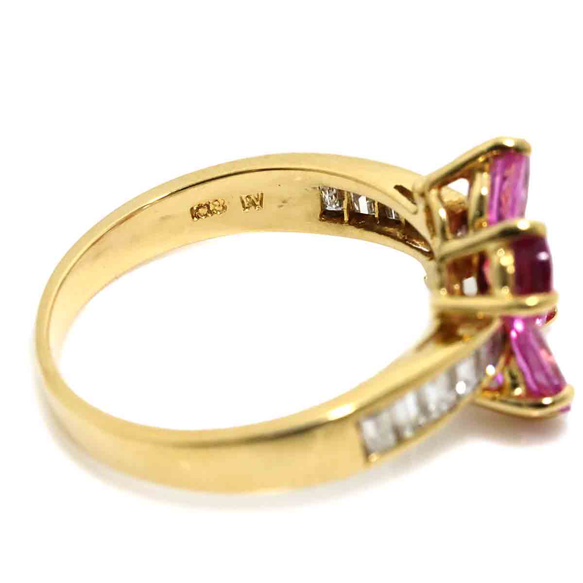 Sapphire 1.79ct Diamond 0.47ct Ring 18K YG Size:5.75-6US