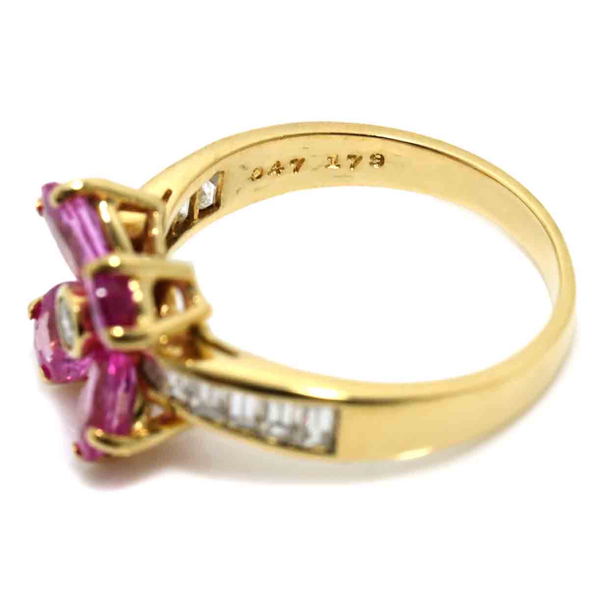 Sapphire 1.79ct Diamond 0.47ct Ring 18K YG Size:5.75-6US