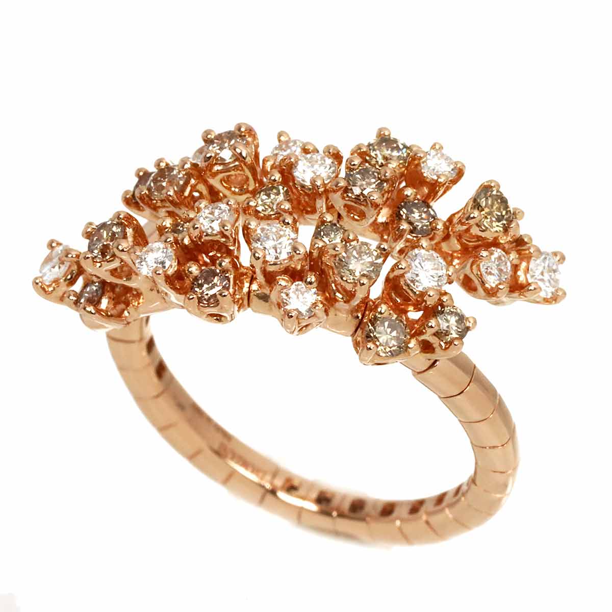 Mimosa Diamond Ring 18K Pink Gold 750 size5.25(US)