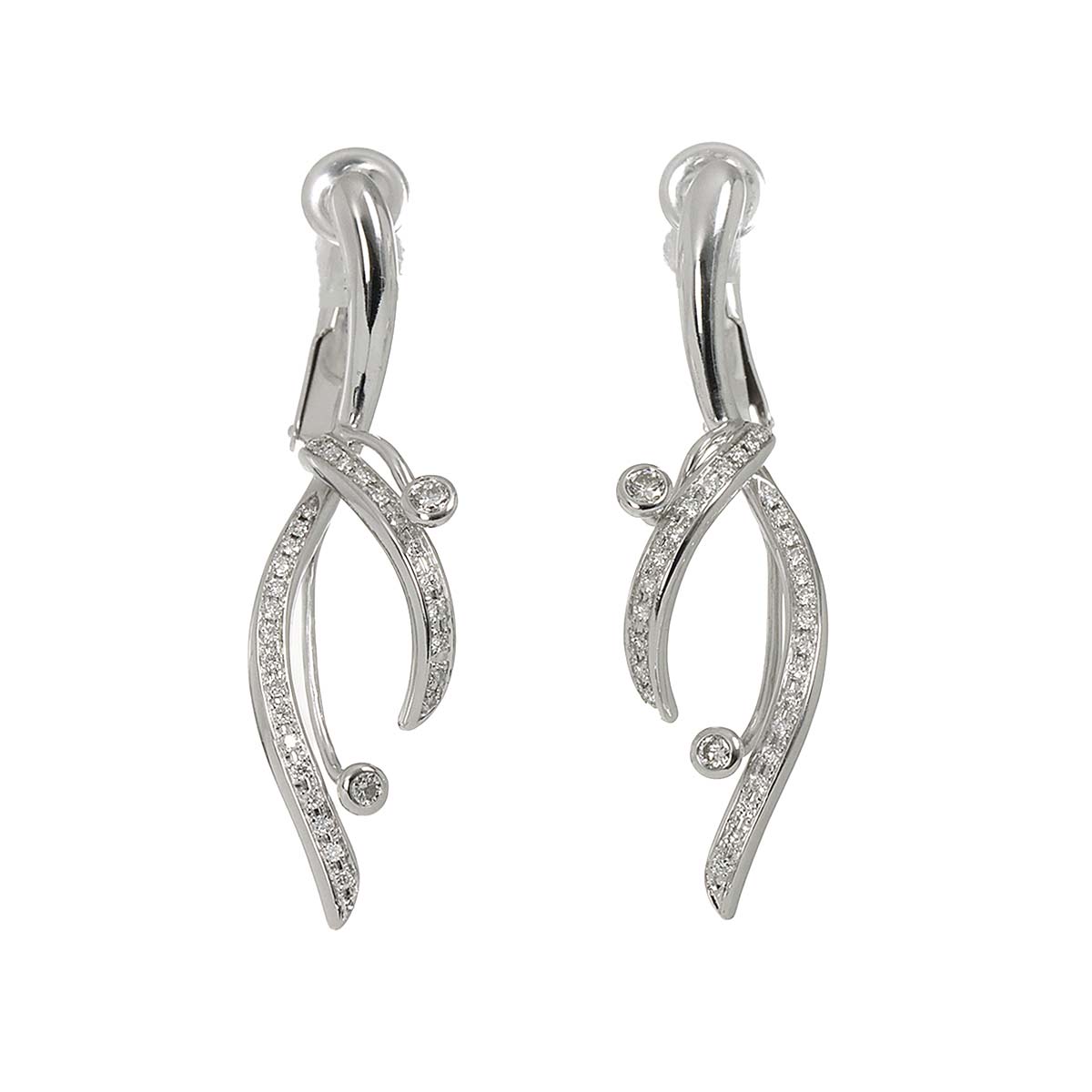 Diamond 0.46ct Earrings Clip on 18K 14K WG 750 585