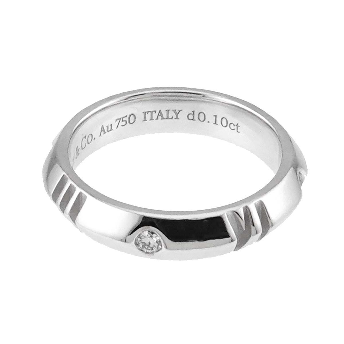 Atlas Diamond 0.10ct Ring 18K White Gold 750 size4.75-5(US)