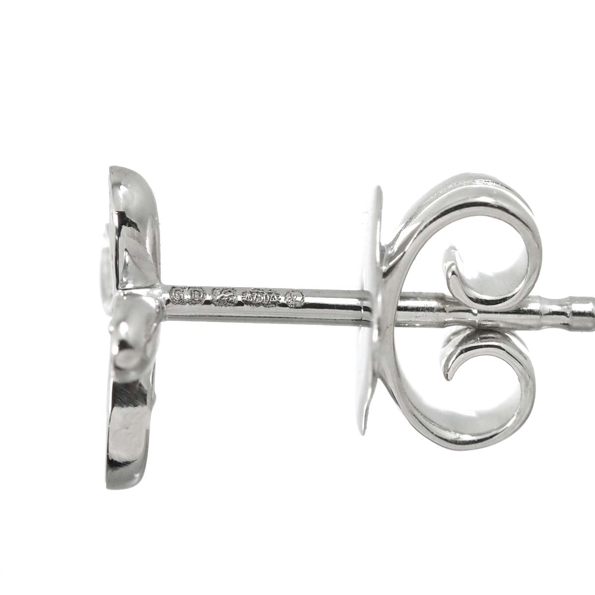 Pave butterfly Diamond Earrings Pierced 18K WG 750