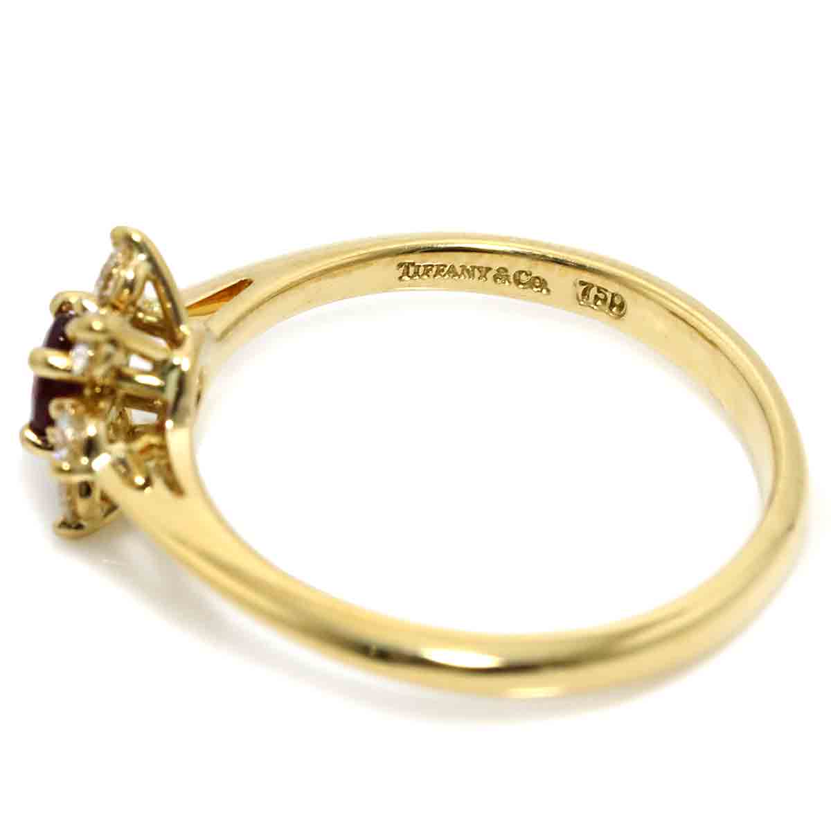 Ruby Diamond Ring 18K YG 750 size5.75-6(US)