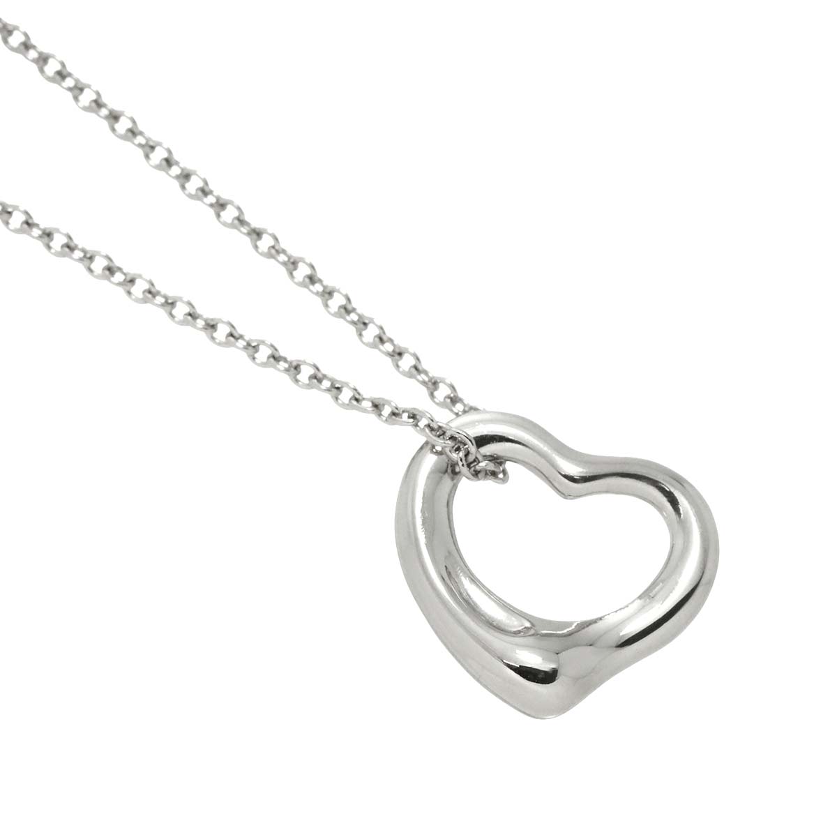 Open Heart Necklace Platinum