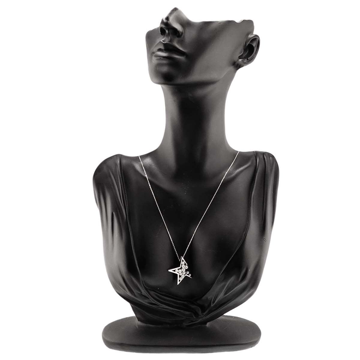 Baby Pearl Diamond 0.07ct Necklace 18K WG 750