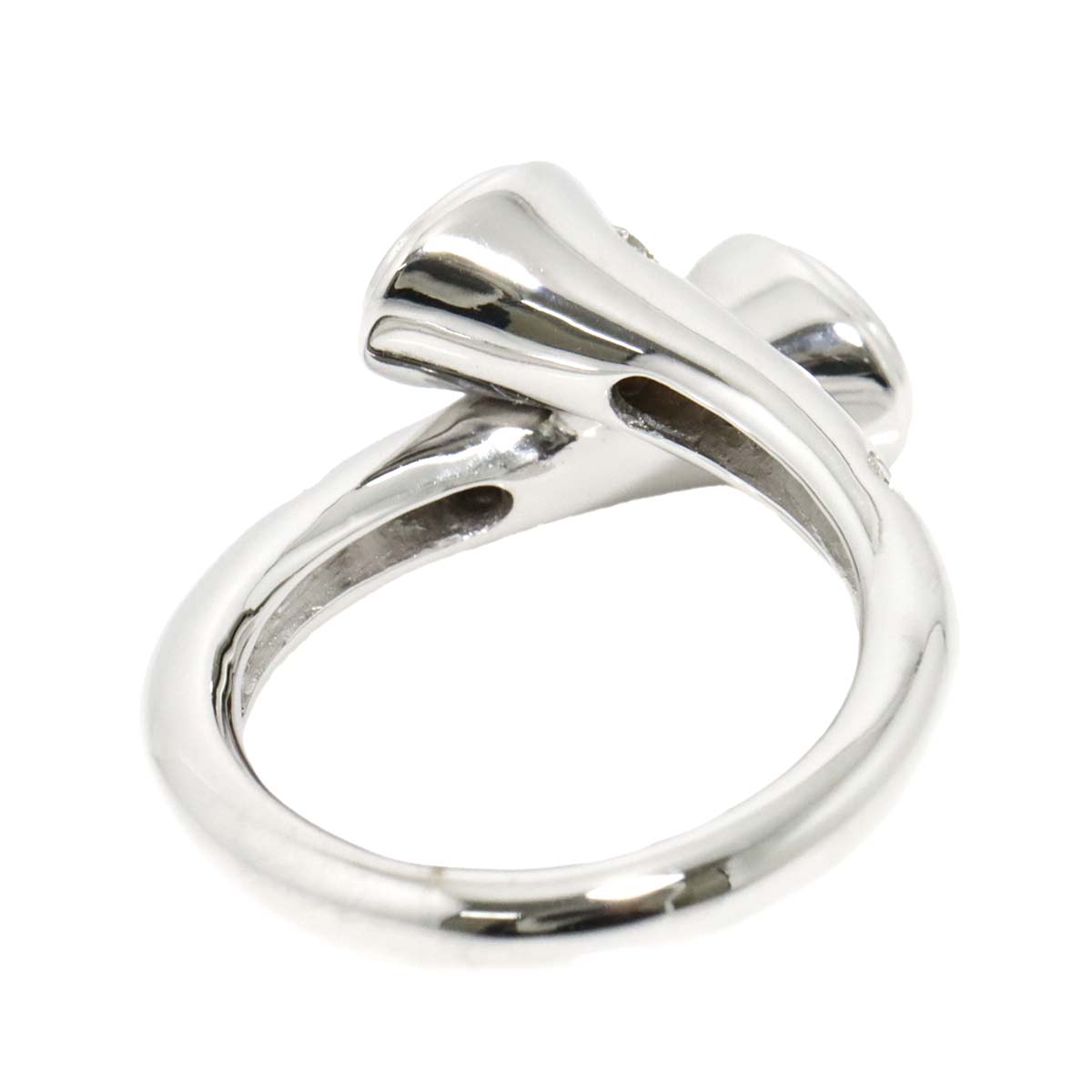 Sapphire 0.55ct/0.53ct Diamond 0.227ct Ring 18K K18 WG size4.5(US)