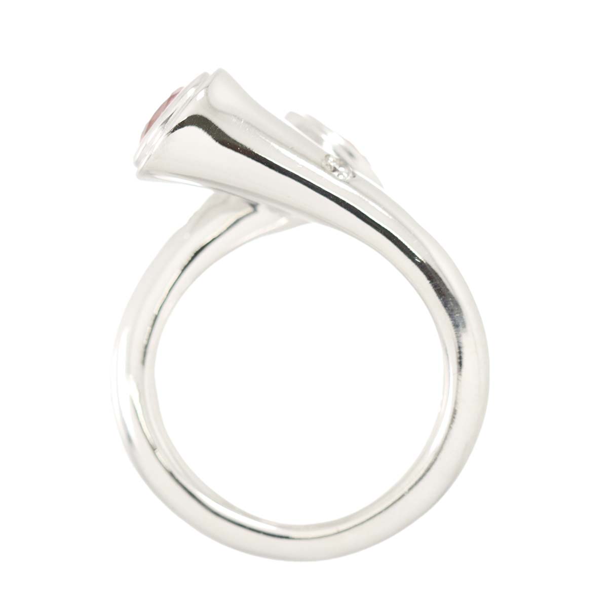 Sapphire 0.55ct/0.53ct Diamond 0.227ct Ring 18K K18 WG size4.5(US)