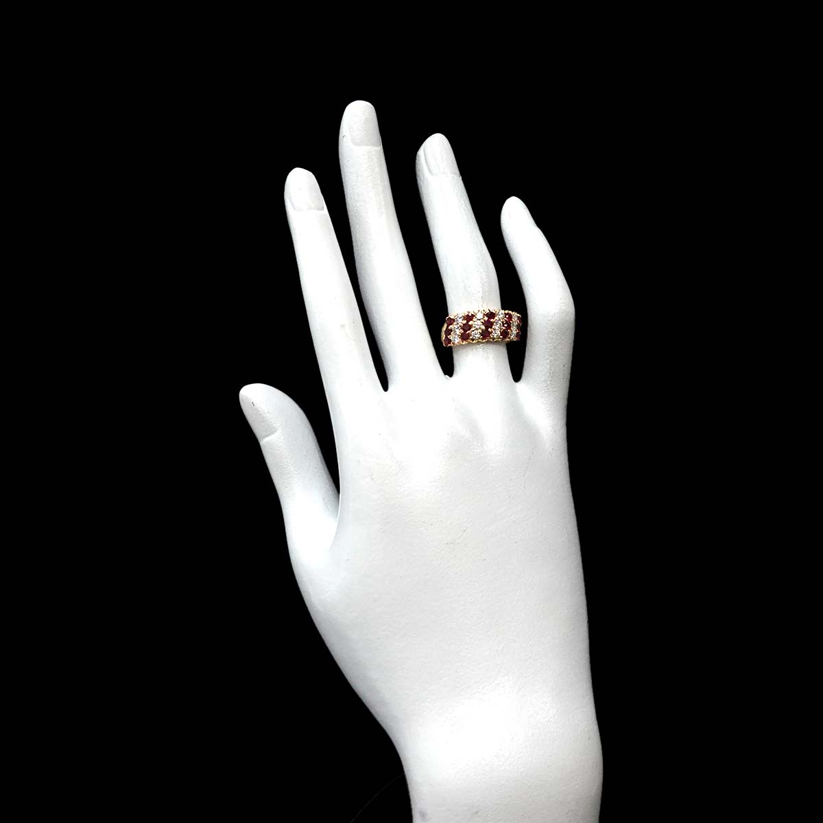 Ruby 0.95ct Diamond 0.61ct Ring 18K YG size6(US)