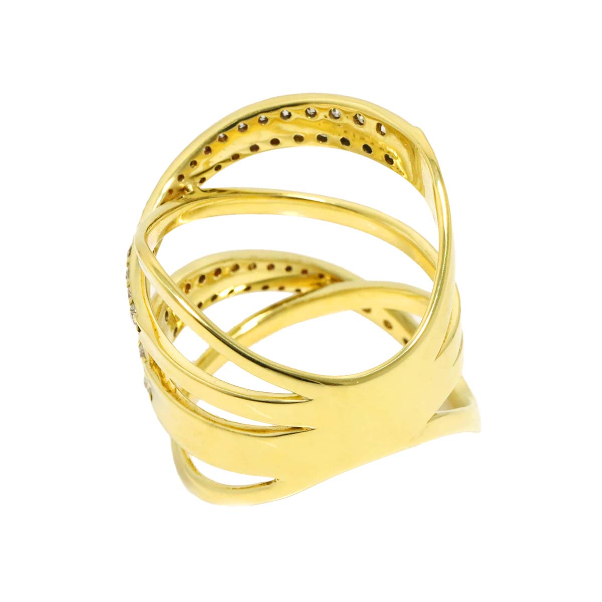 Diamond 0.81ct Ring 18K YG Yellow Gold 750 6.5-6.75(US)