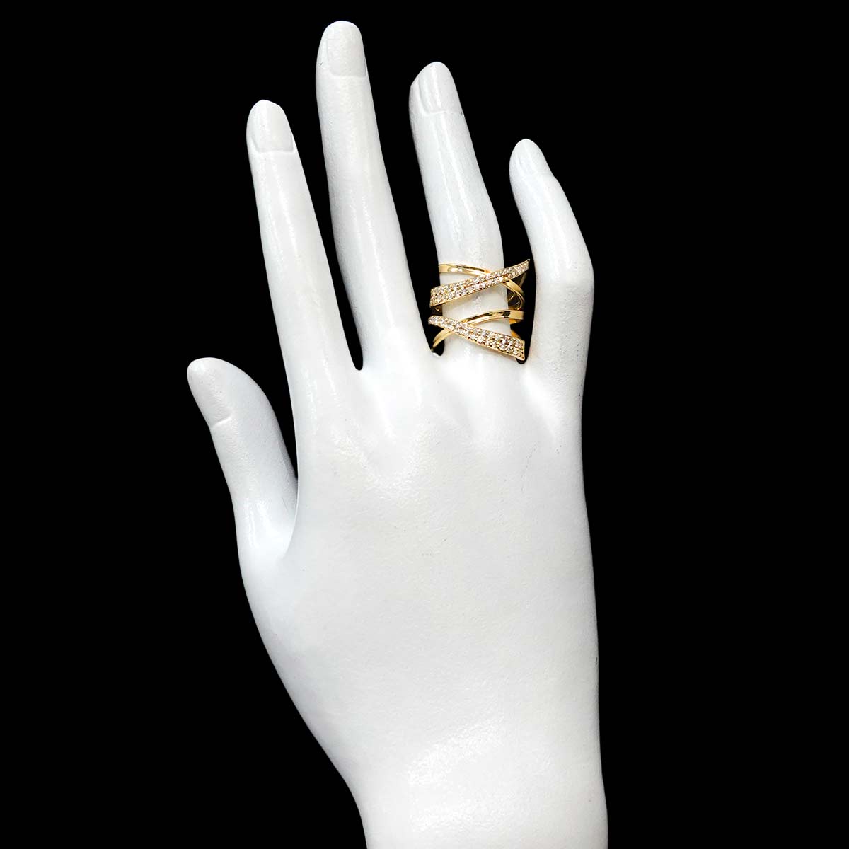 Diamond 0.81ct Ring 18K YG Yellow Gold 750 6.5-6.75(US)