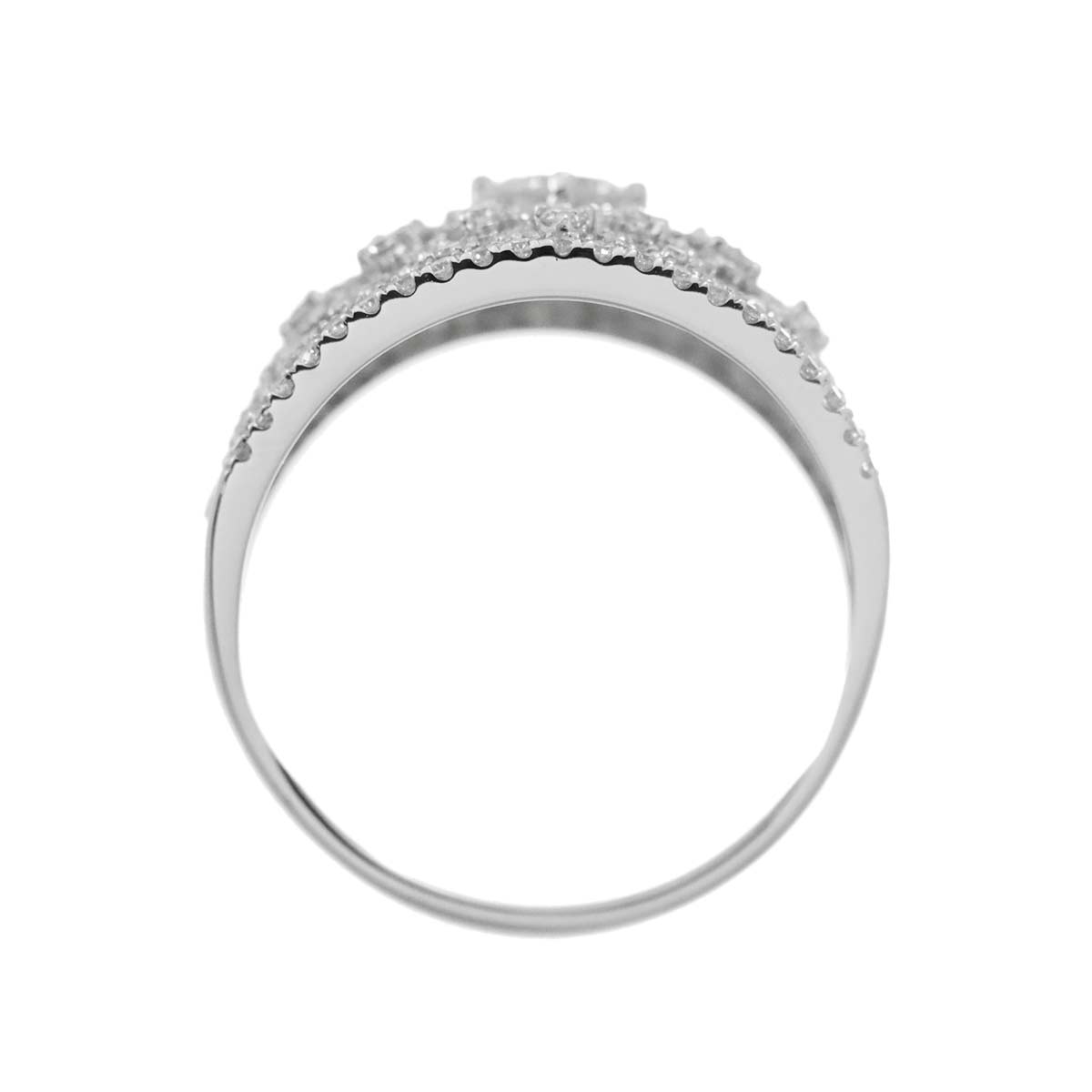 Diamond 0.384ct F/SI-2 1.19ct Ring 18K K18 WG White Gold size8.75-9(US)