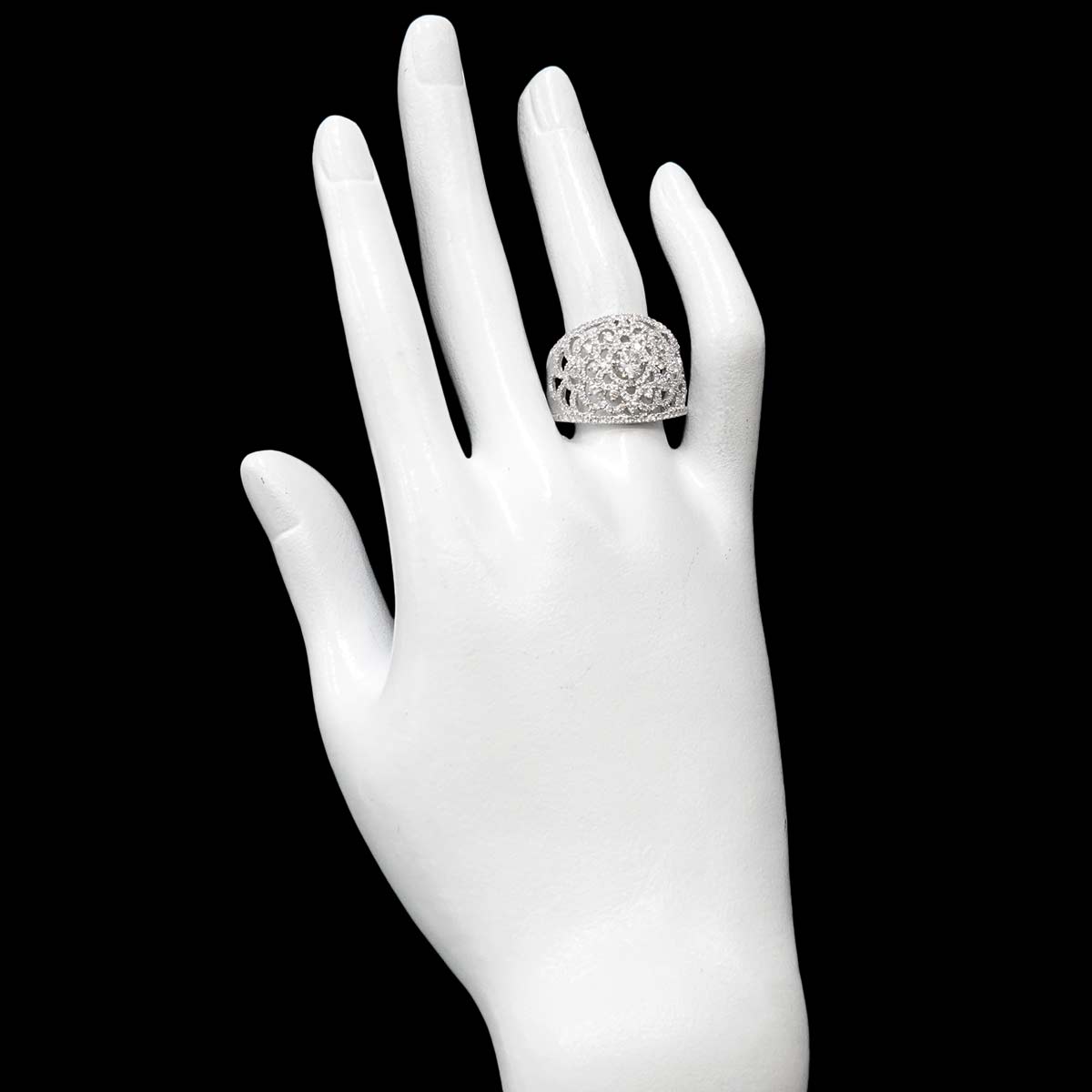 Diamond 0.384ct F/SI-2 1.19ct Ring 18K K18 WG White Gold size8.75-9(US)