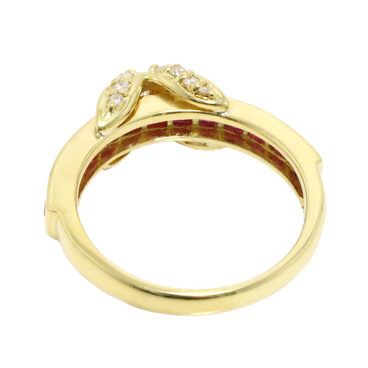 Ruby 1.00ct Diamond 0.23ct Ring 18K YG Yellow Gold 750 6.5-6.75(US)