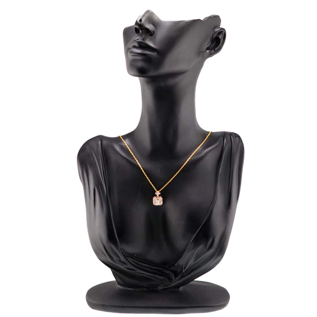 Diamond 0.75ct Necklace 18K K18 PG YG Pink Yellow Gold