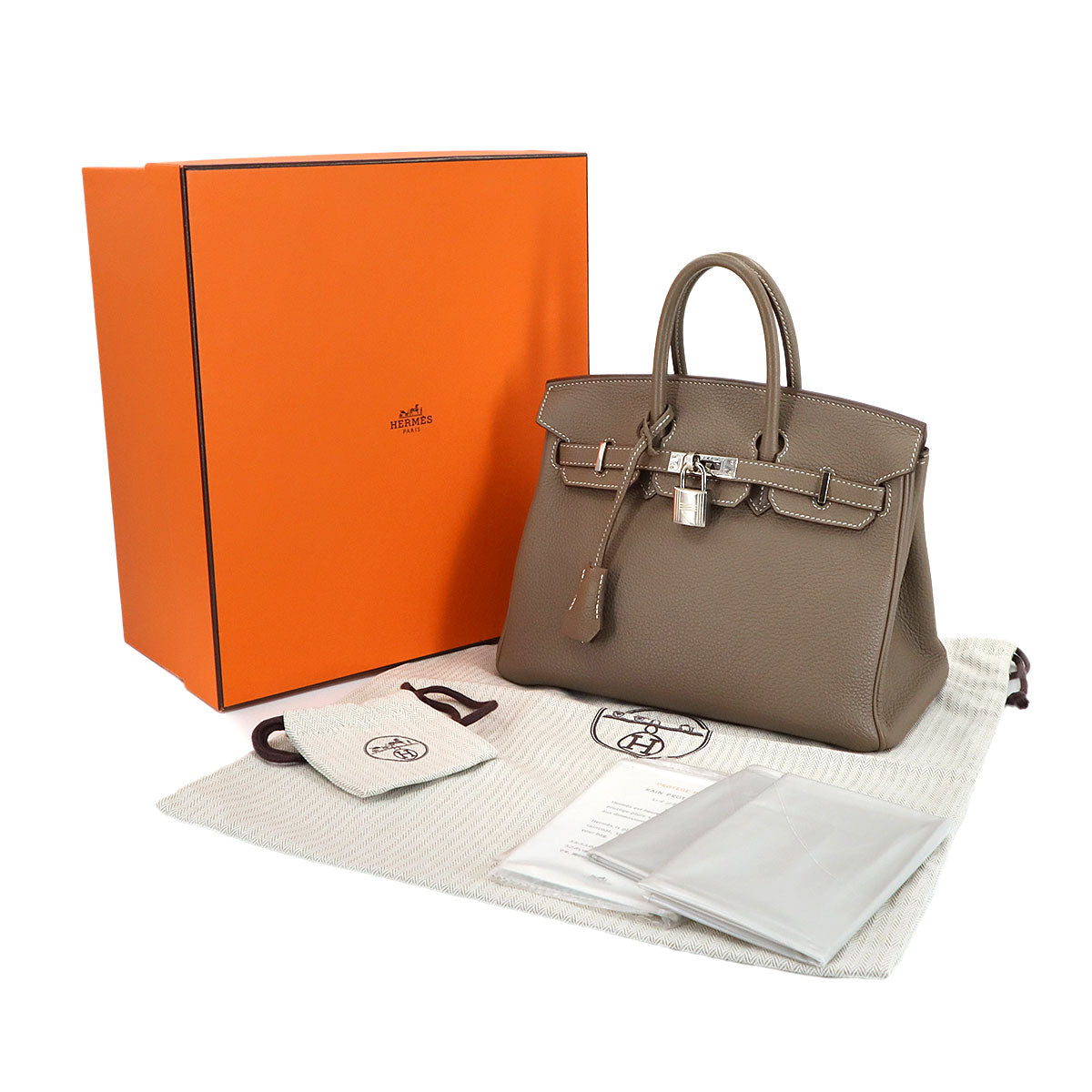 Birkin 25 Hand Bag Togo Etoupe Purse