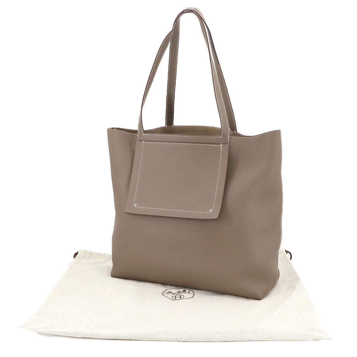 Cabasellier 46 Tote Bag Taurillon Clemence Etoupe Purse