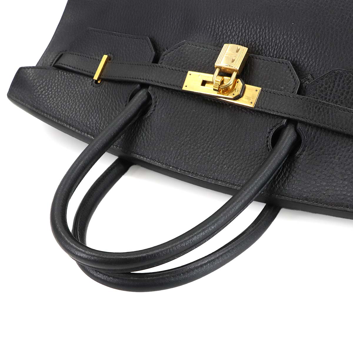 Birkin 40 Ardennes Leather Black Hand Bag Vintage Purse