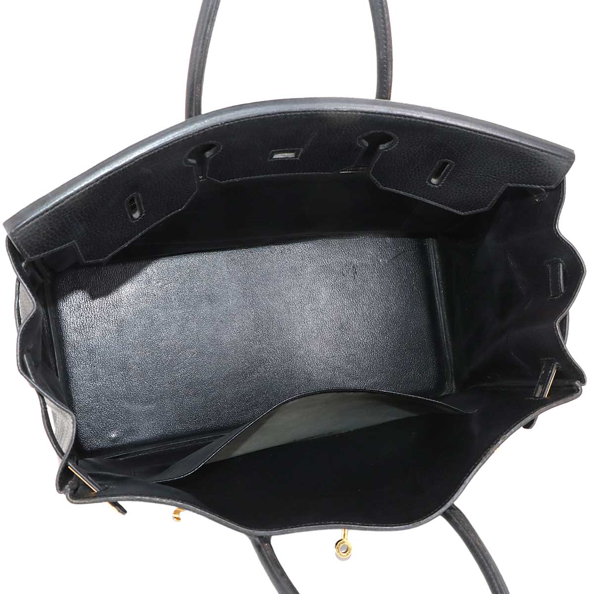 Birkin 40 Ardennes Leather Black Hand Bag Vintage Purse