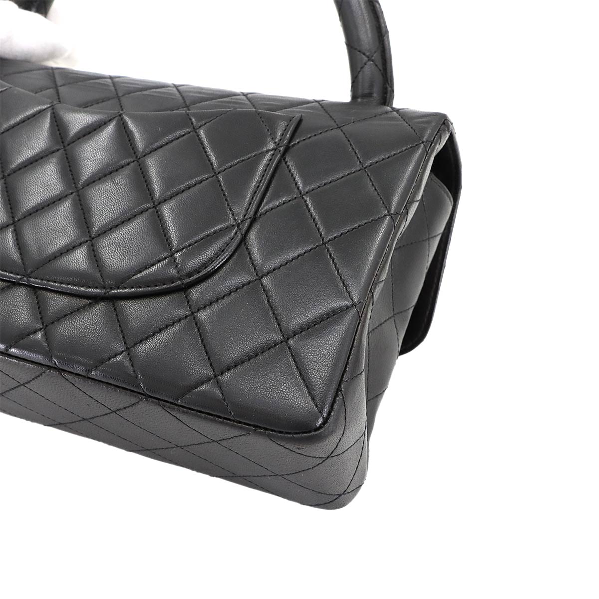 Matelasse Hand Bag Leather Black Vintage Coco Logos