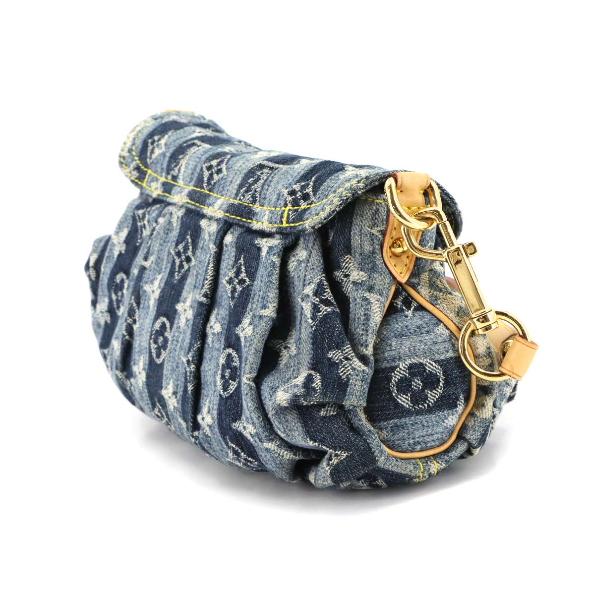 Monogram Denim Mini Pleaty Raye Shoulder Bag Blue M95333