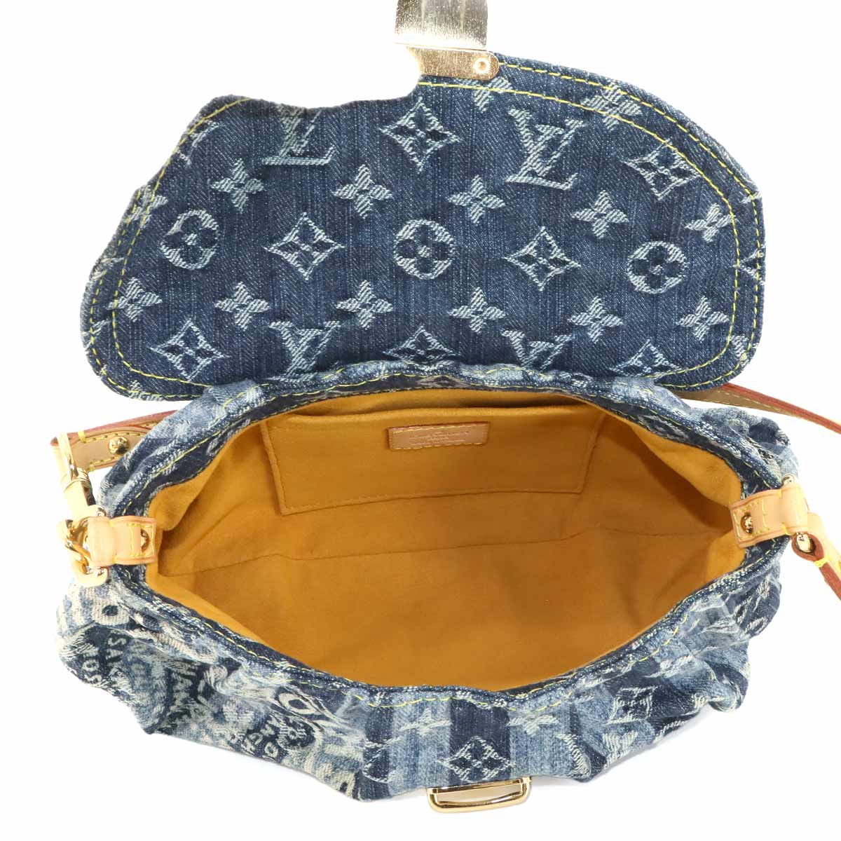 Monogram Denim Mini Pleaty Raye Shoulder Bag Blue M95333