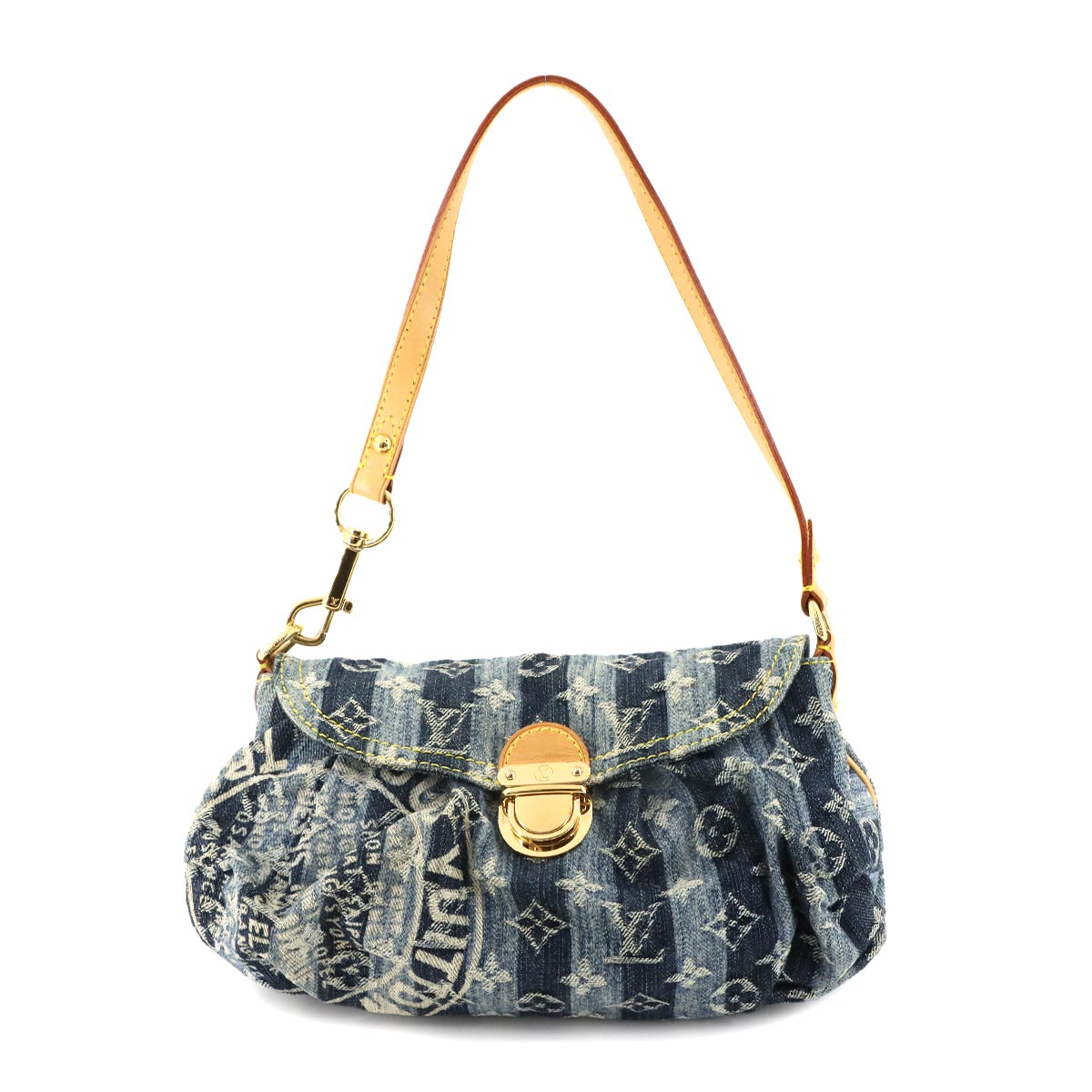 Monogram Denim Mini Pleaty Raye Shoulder Bag Blue M95333
