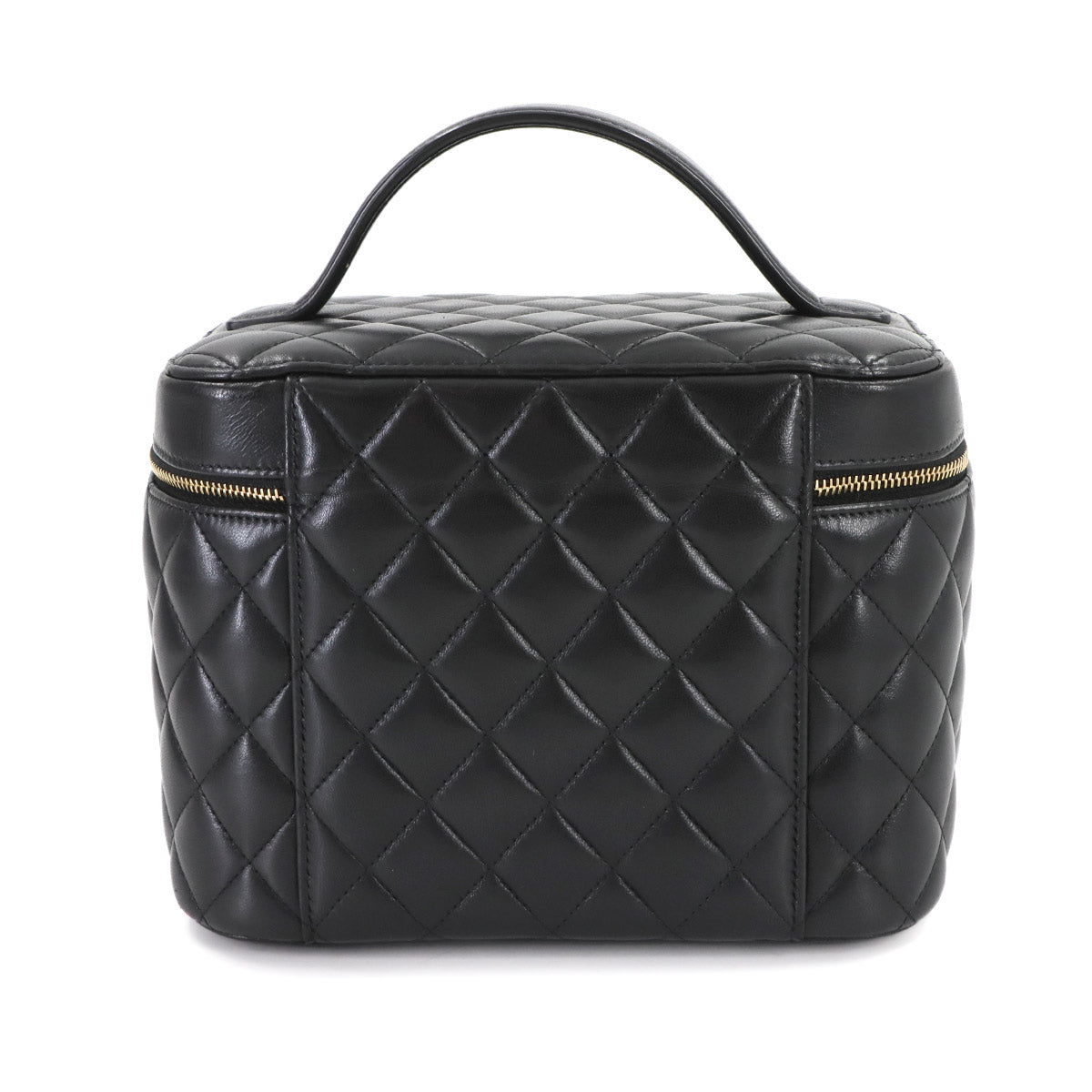 Vanity Hand Bag Leather Black A08913 Coco Logos Purse