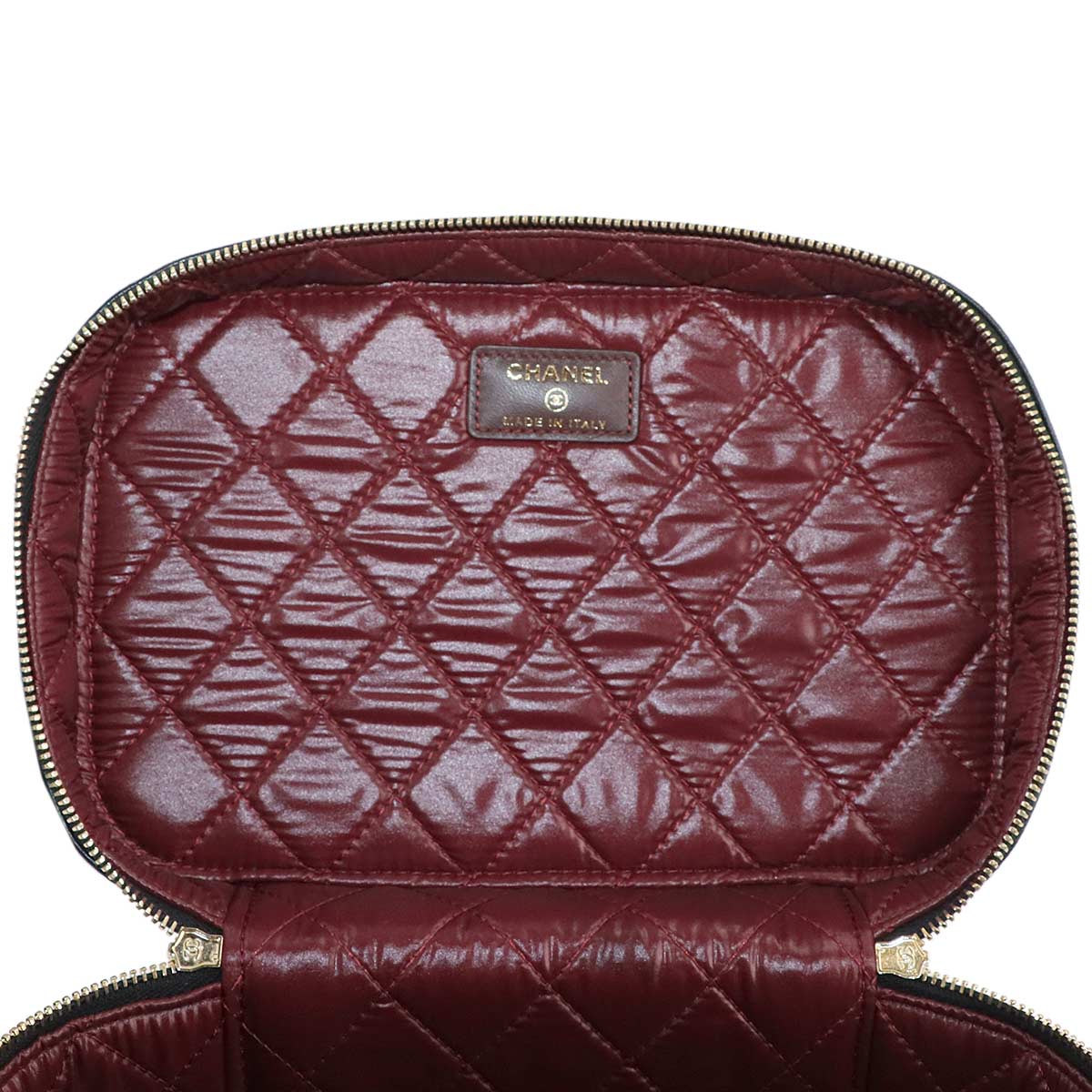 Vanity Hand Bag Leather Black A08913 Coco Logos Purse