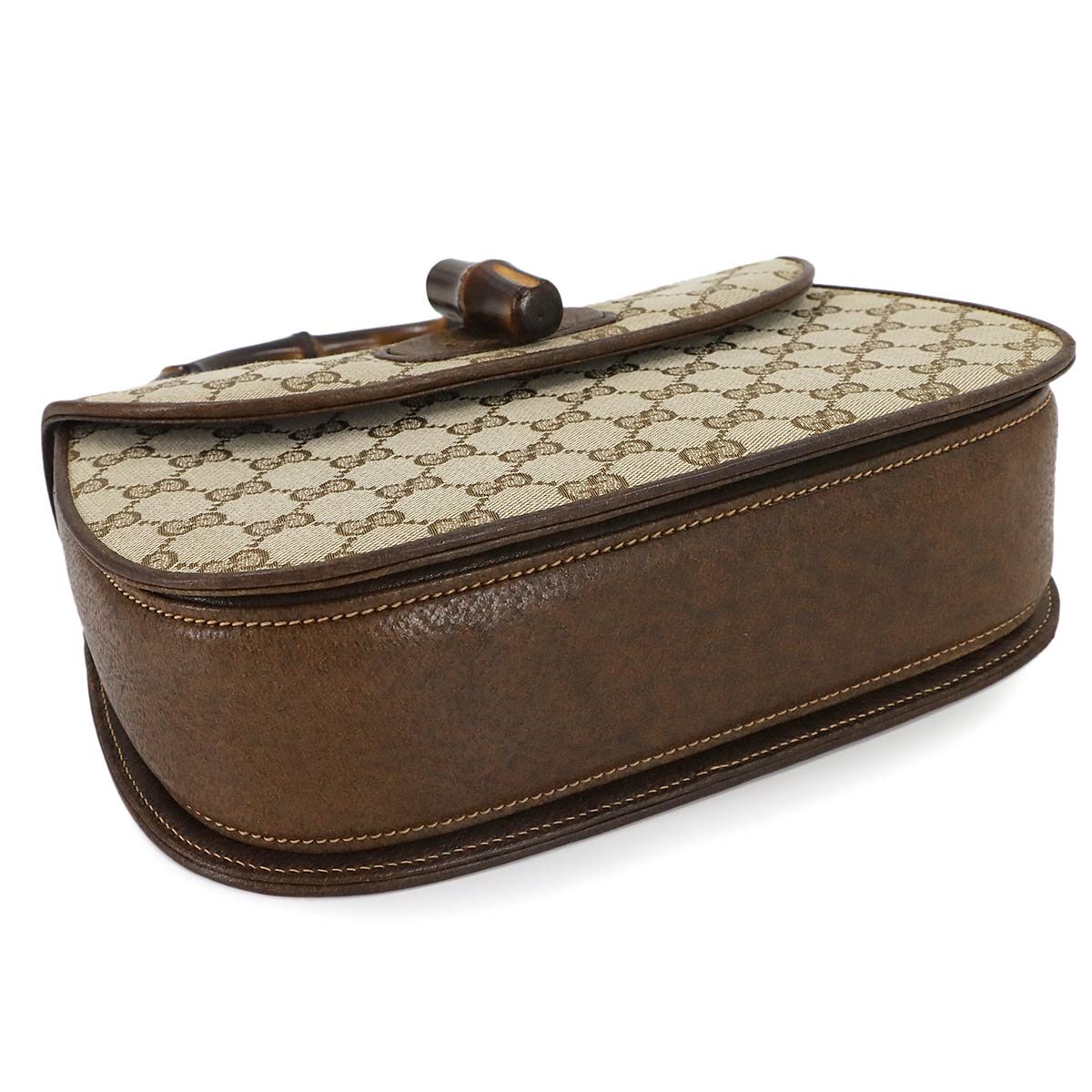 Bamboo Hand Bag GG Canvas Leather Beige Brown Purse