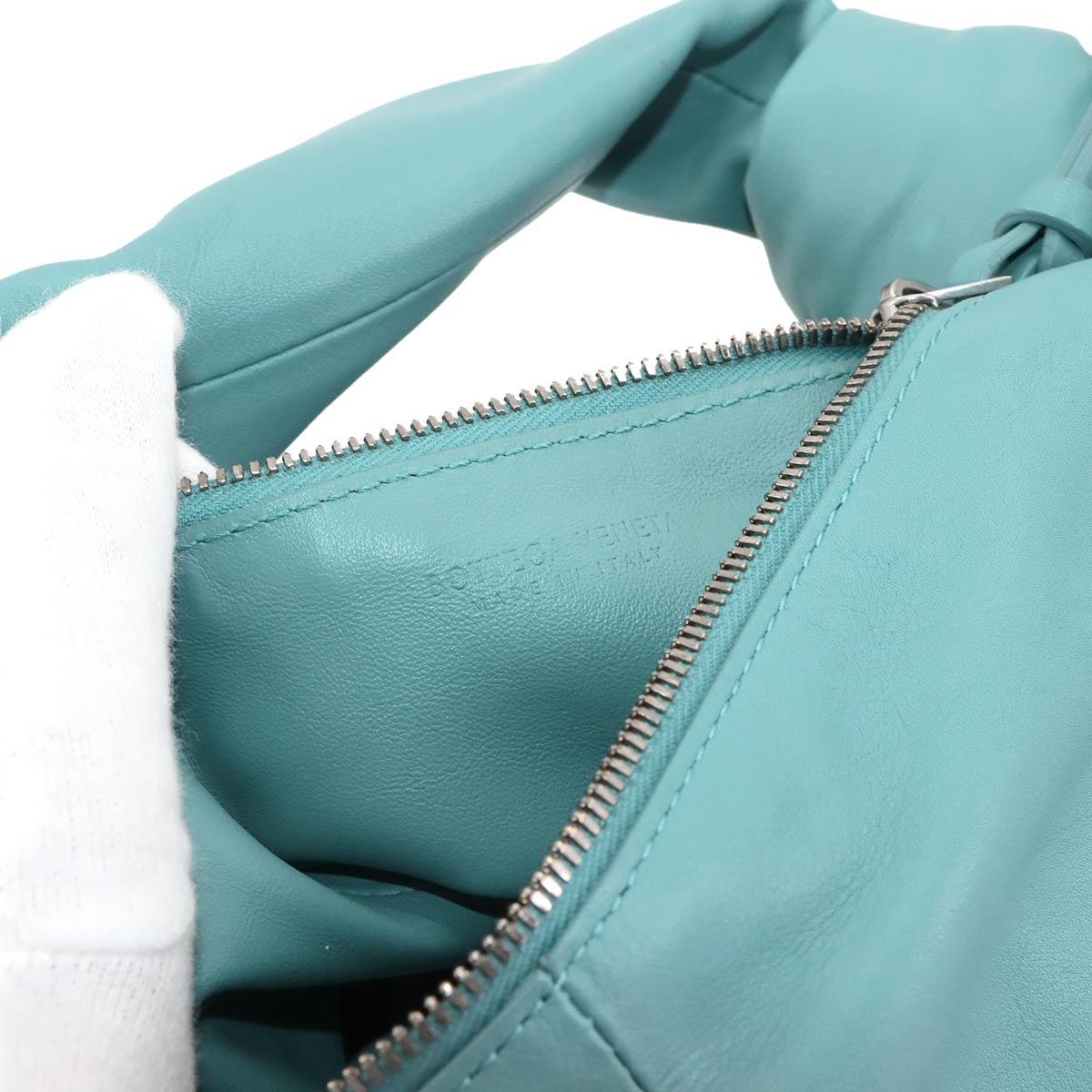 Double Knot Hand Bag Leather Light blue 629635 Purse