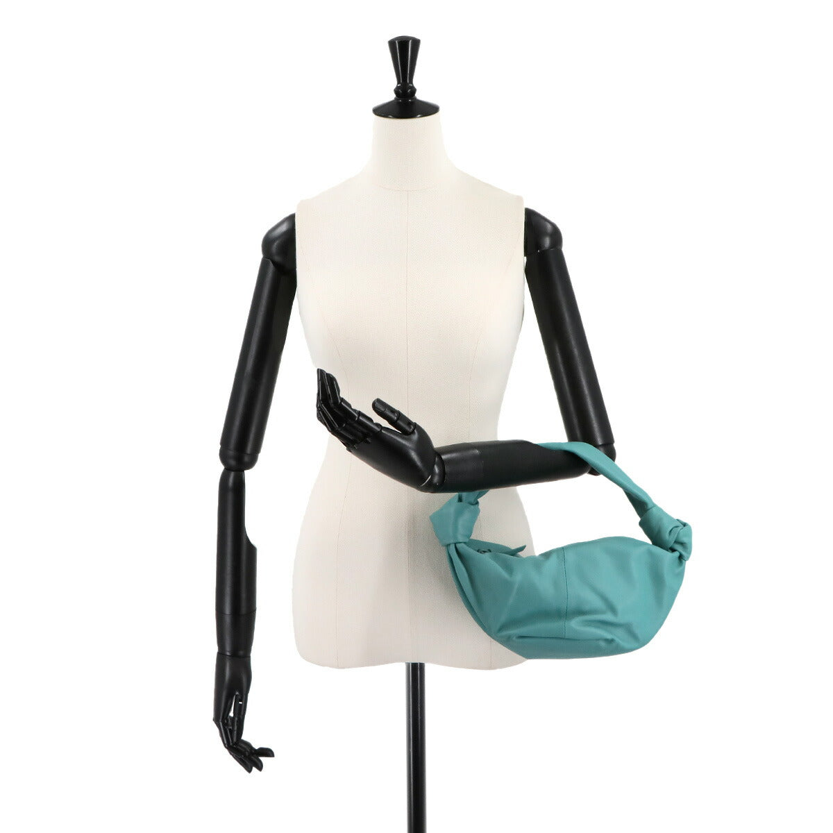 Double Knot Hand Bag Leather Light blue 629635 Purse