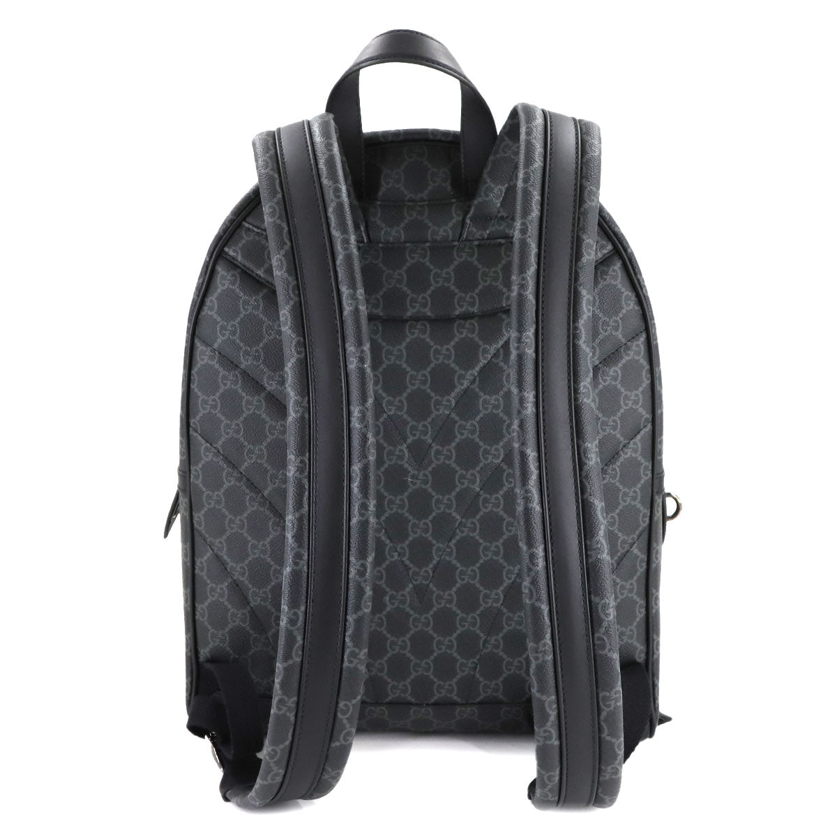 GG Emblem Backpack Fabric Leather Black 821159 Purse