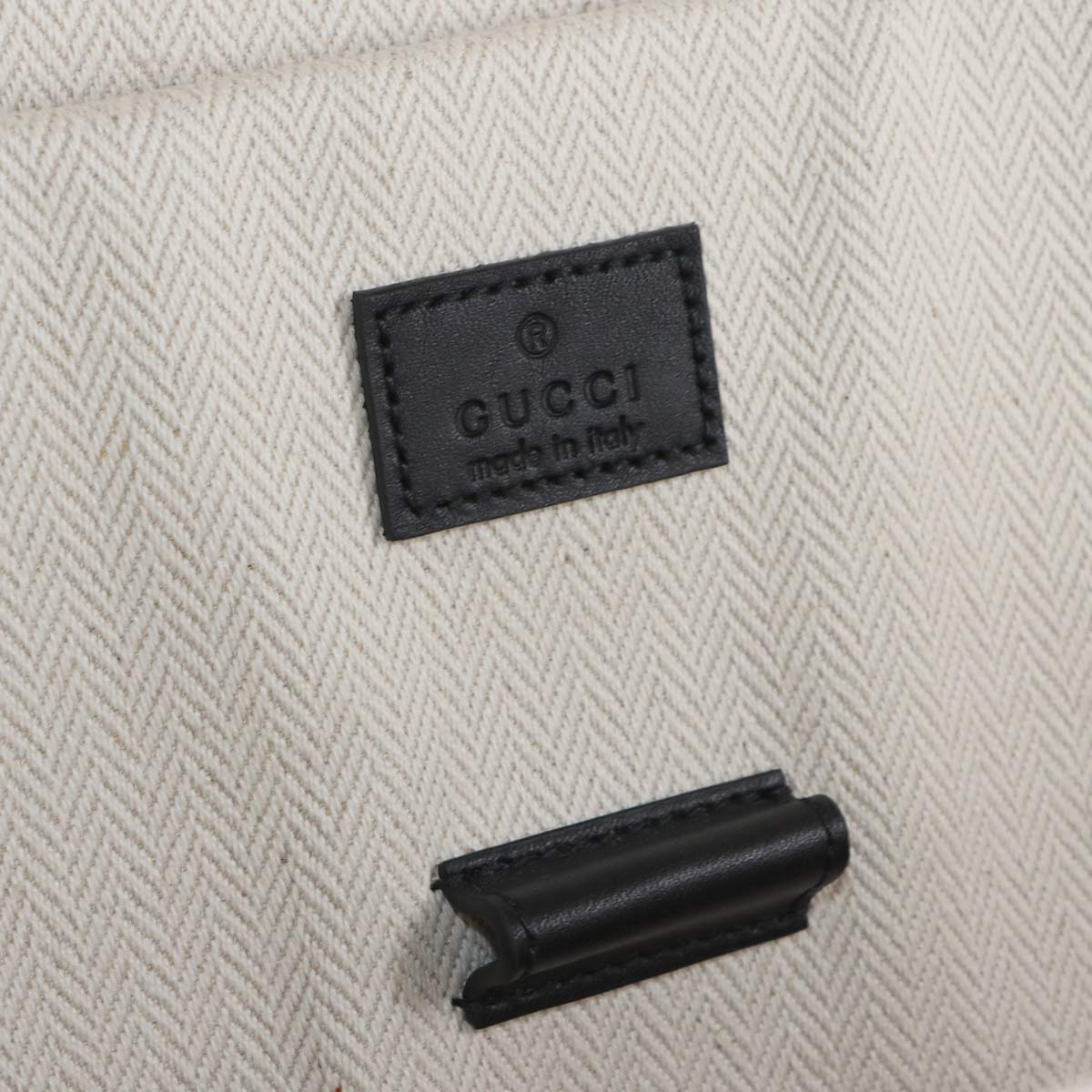 GG Emblem Backpack Fabric Leather Black 821159 Purse