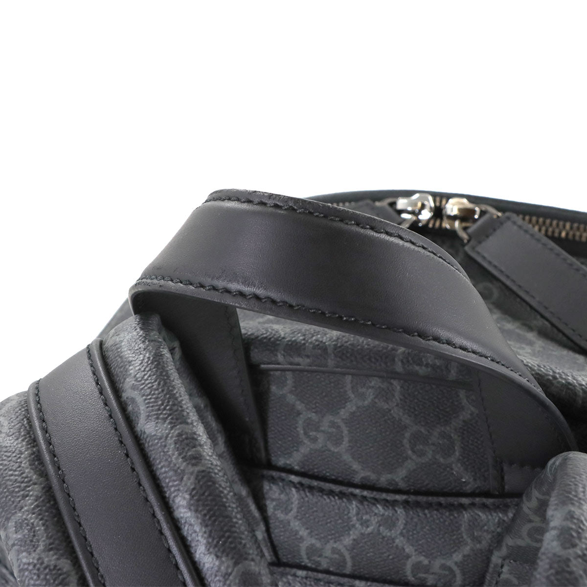 GG Emblem Backpack Fabric Leather Black 821159 Purse