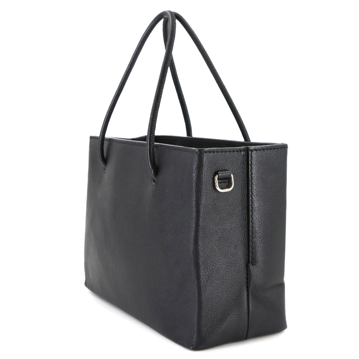 2way Hand Shoulder Bag Leather Black White 531546