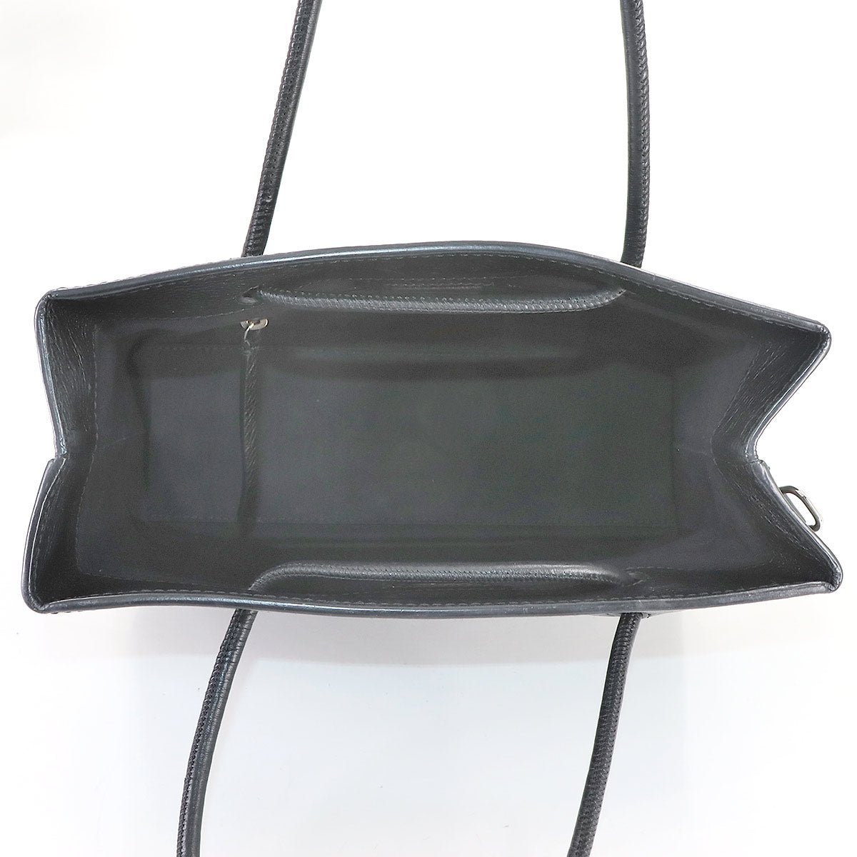 2way Hand Shoulder Bag Leather Black White 531546