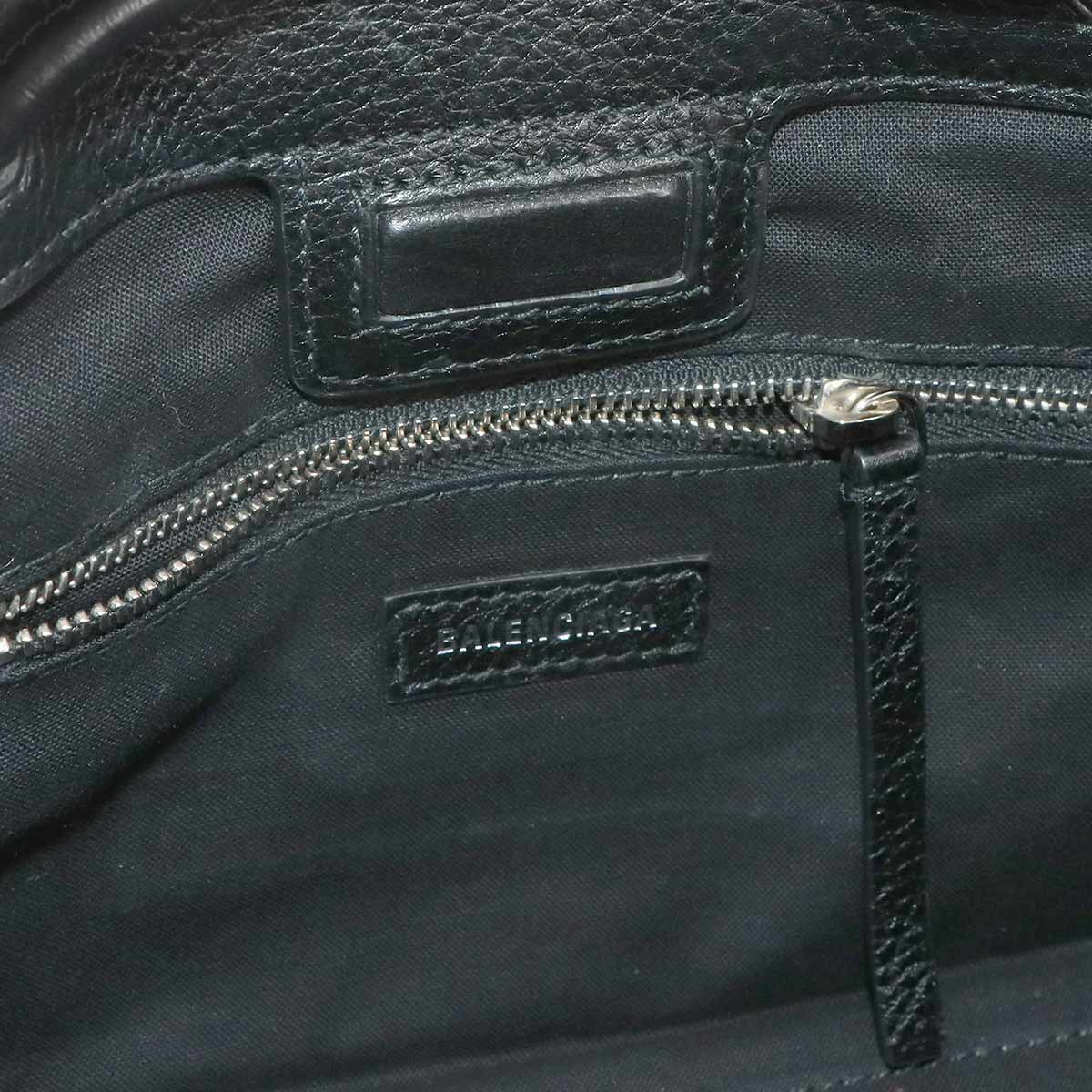 2way Hand Shoulder Bag Leather Black White 531546