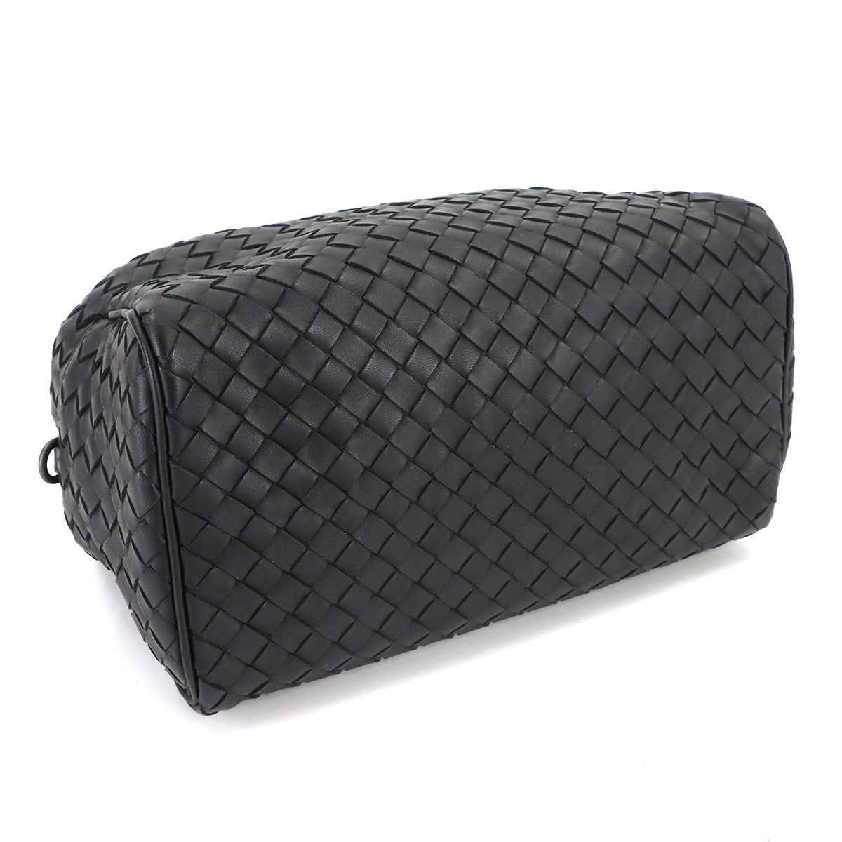 Intrecciato Mini Boston Bag Leather Black 428051