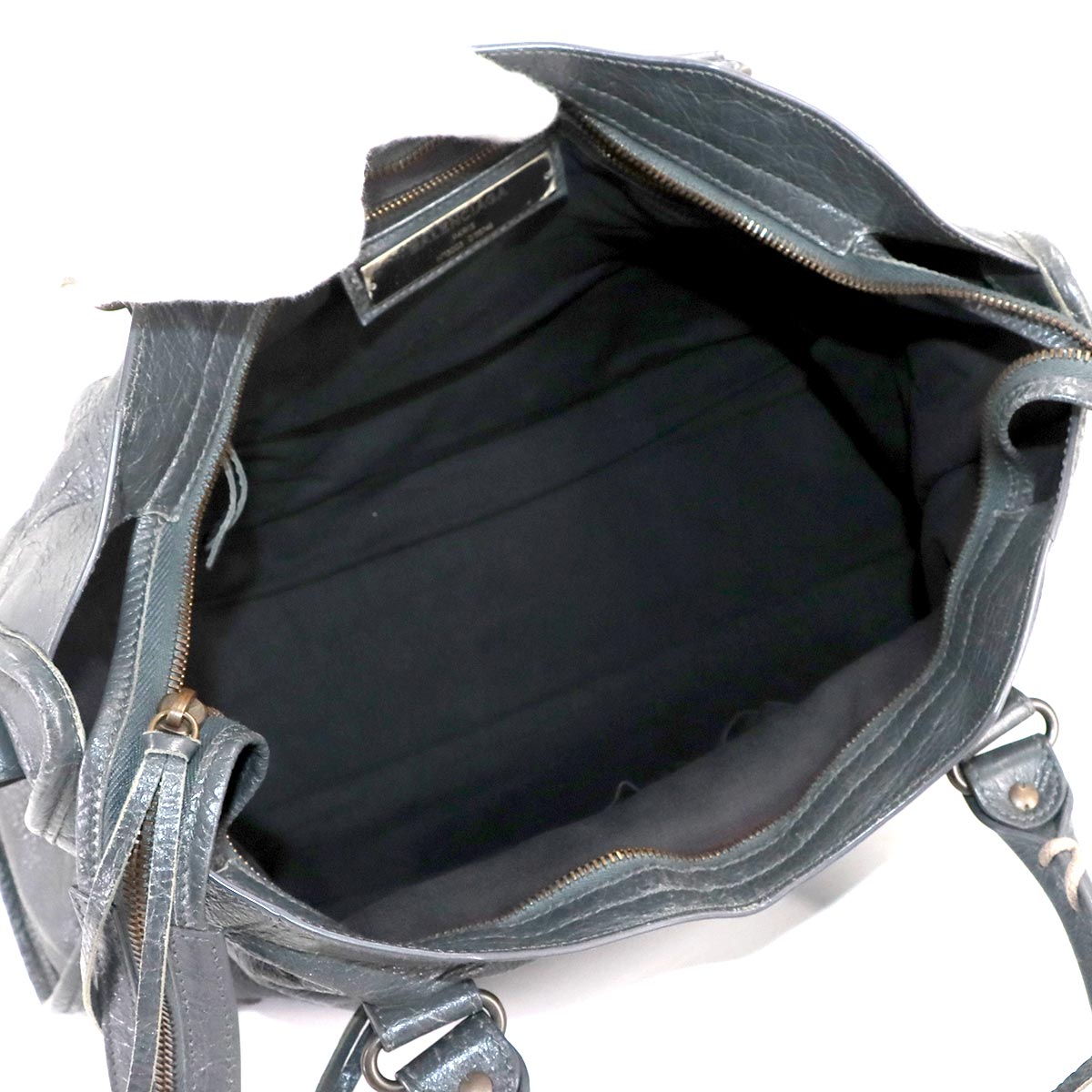 The City Hand Shoulder Bag Leather Gray 115748