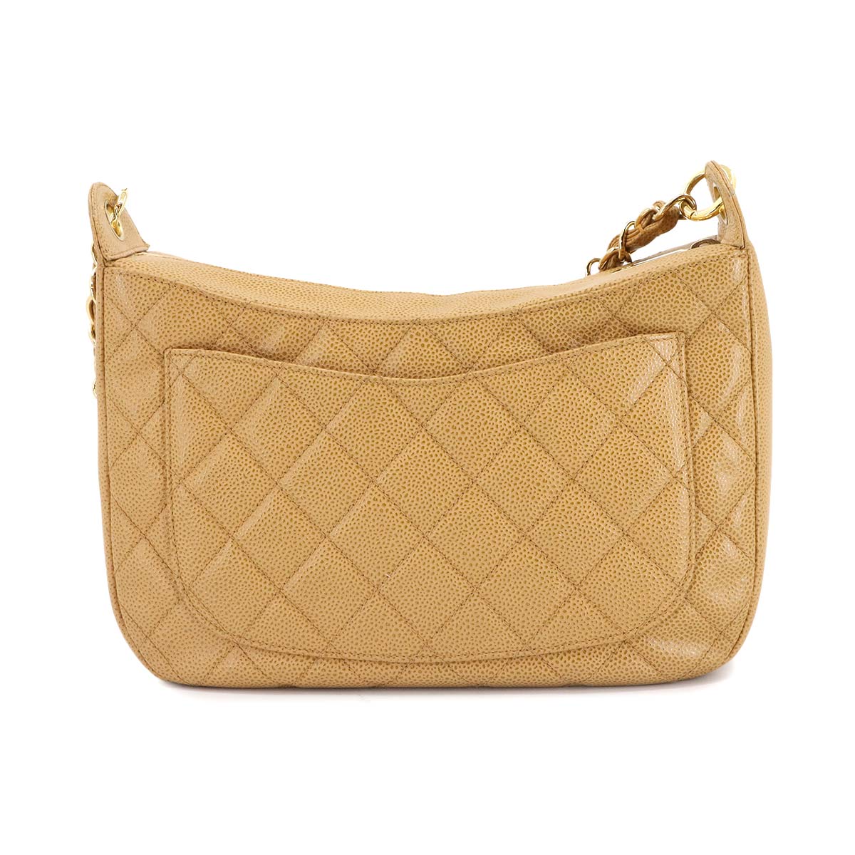 Matelasse Chain Shoulder Bag Leather Beige A20993