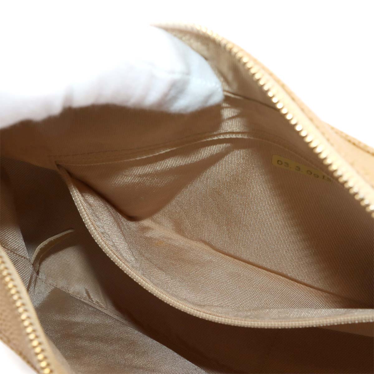 Matelasse Chain Shoulder Bag Leather Beige A20993