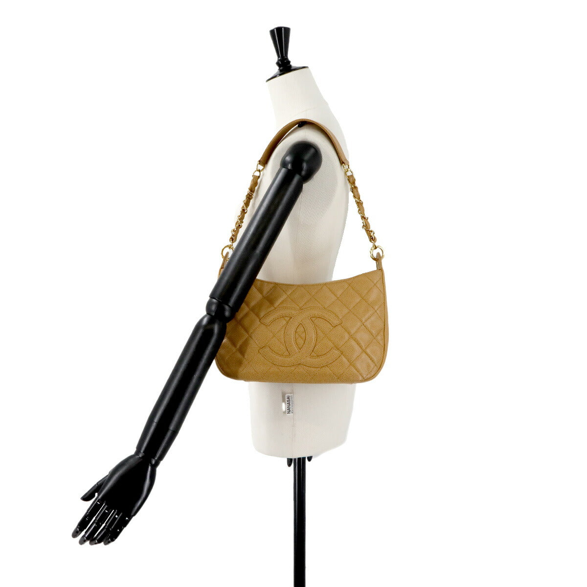 Matelasse Chain Shoulder Bag Leather Beige A20993