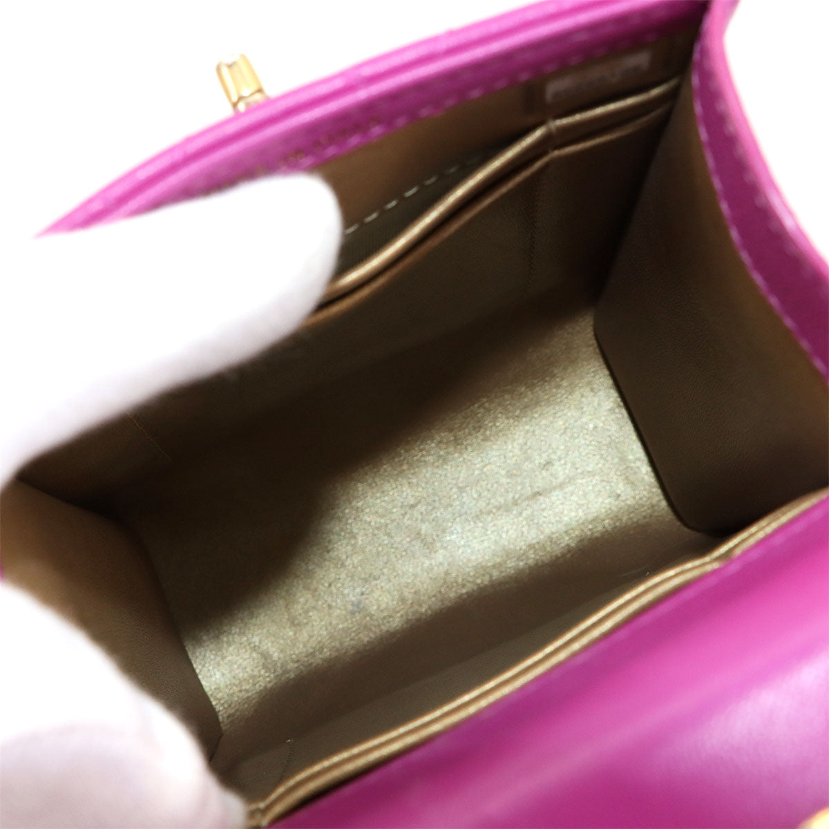 Matelasse Phone Hoder Chain Shoulder Bag Leather Purple AP1448