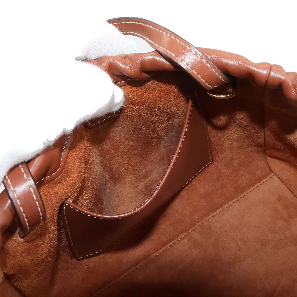 Small Cabas Drawstring CUIR Triomphe Hand Shoulder Bag 111013DU3