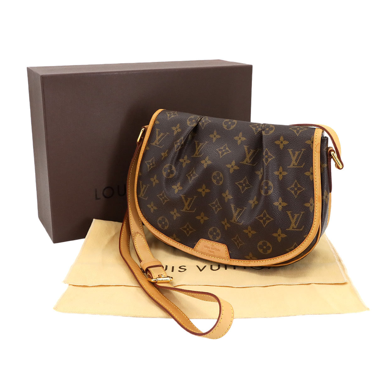 Monogram Menilmontant PM Shoulder Bag Brown M40474 Purse