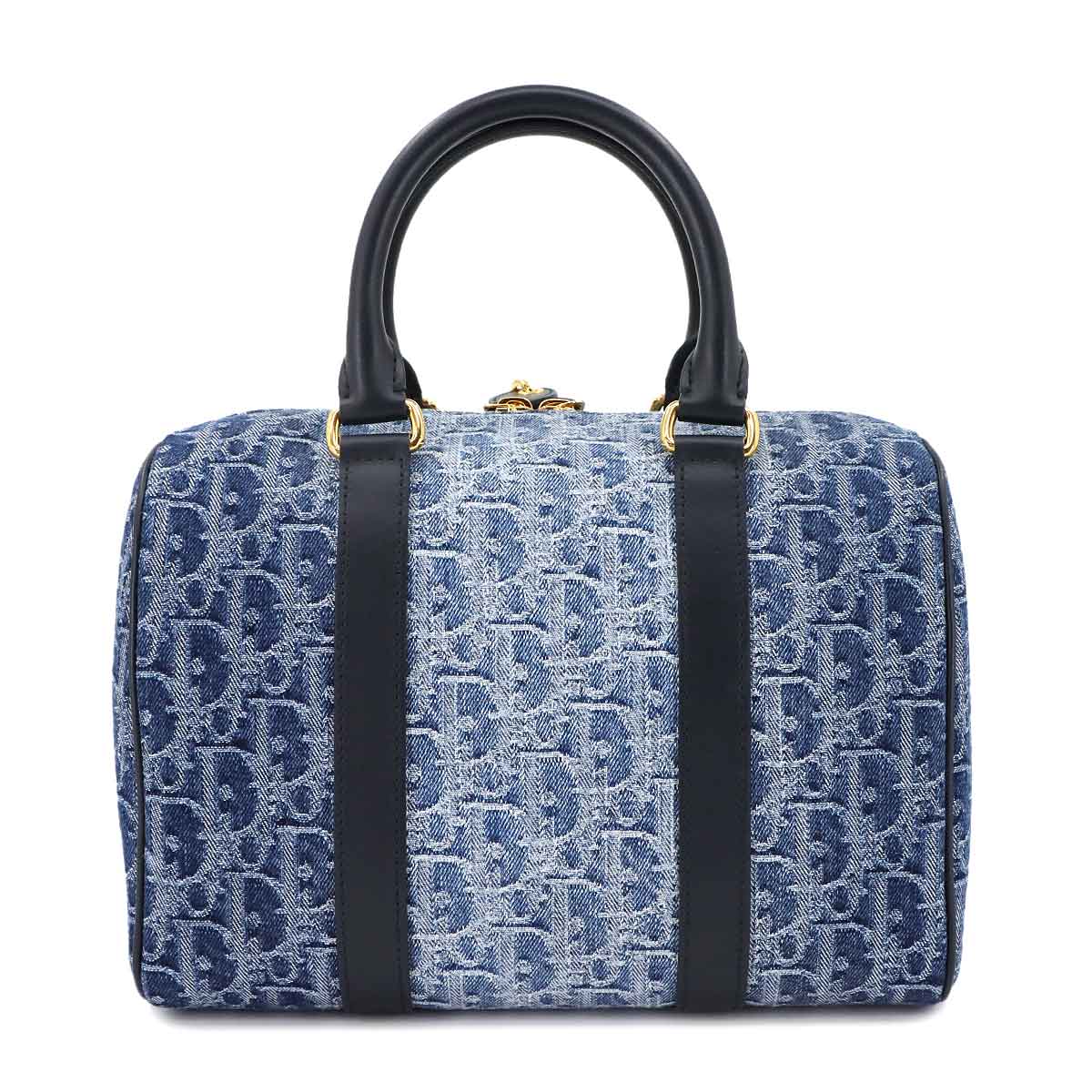 Oblique Groove 25 Medium Hand Shoulder Bag Denim Blue