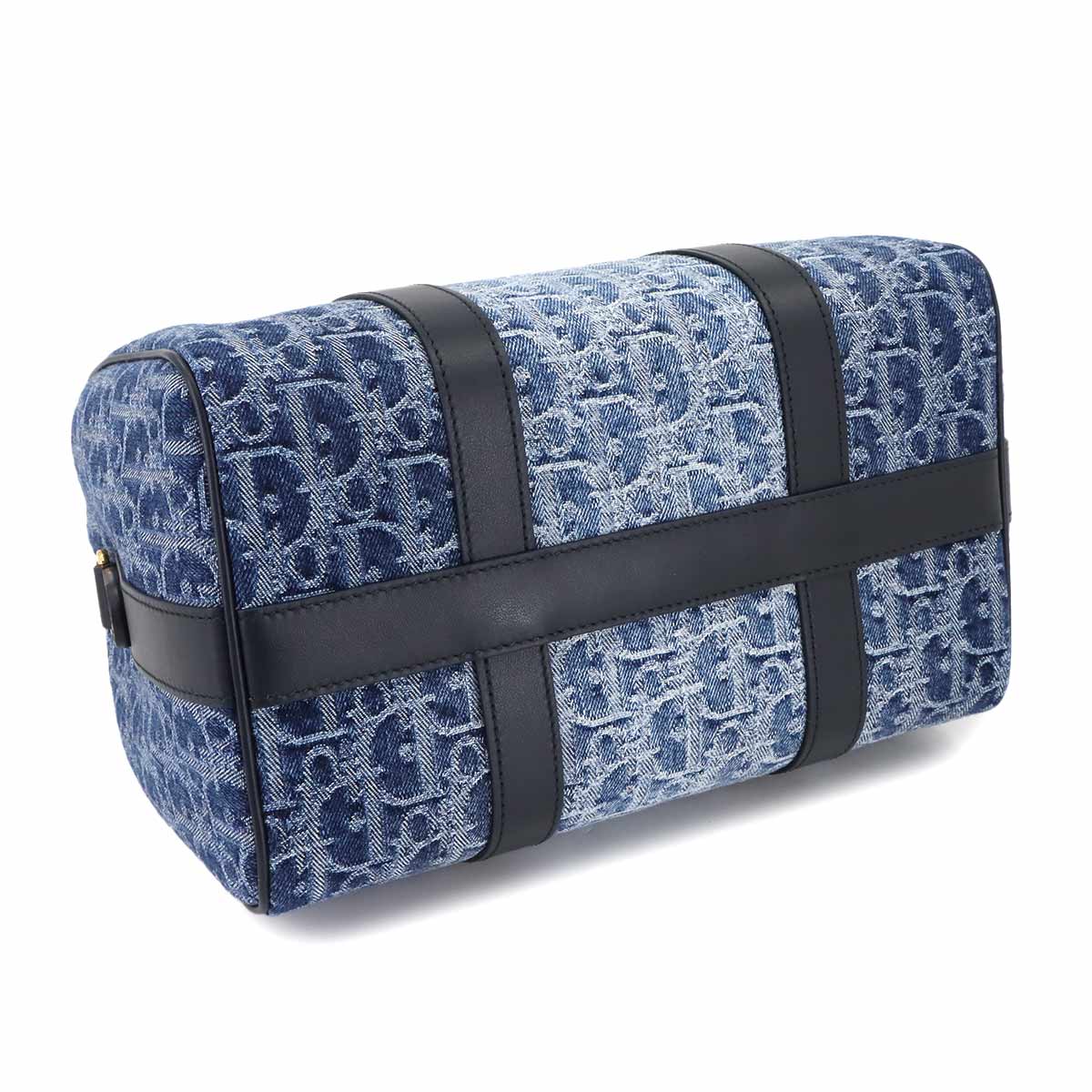 Oblique Groove 25 Medium Hand Shoulder Bag Denim Blue