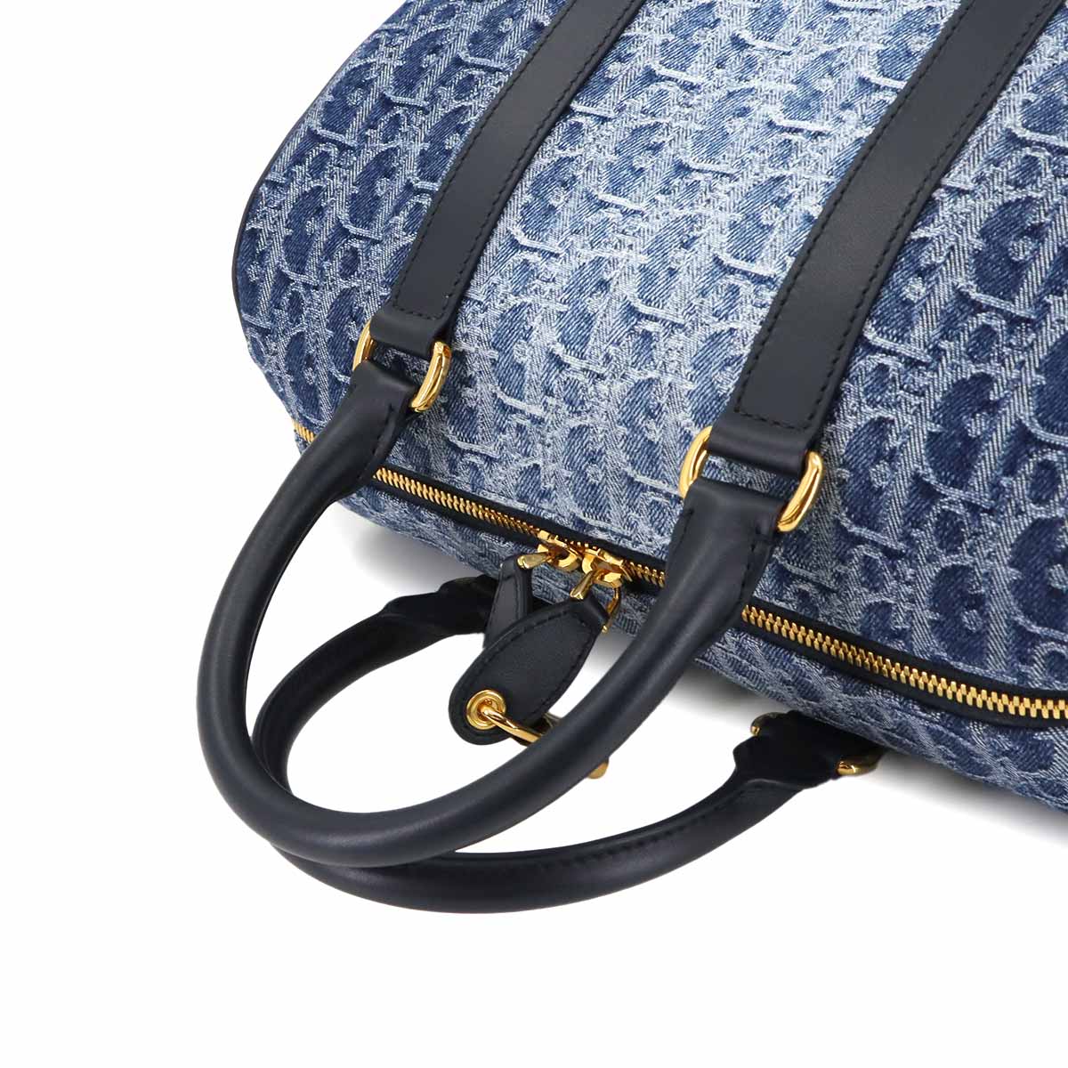 Oblique Groove 25 Medium Hand Shoulder Bag Denim Blue