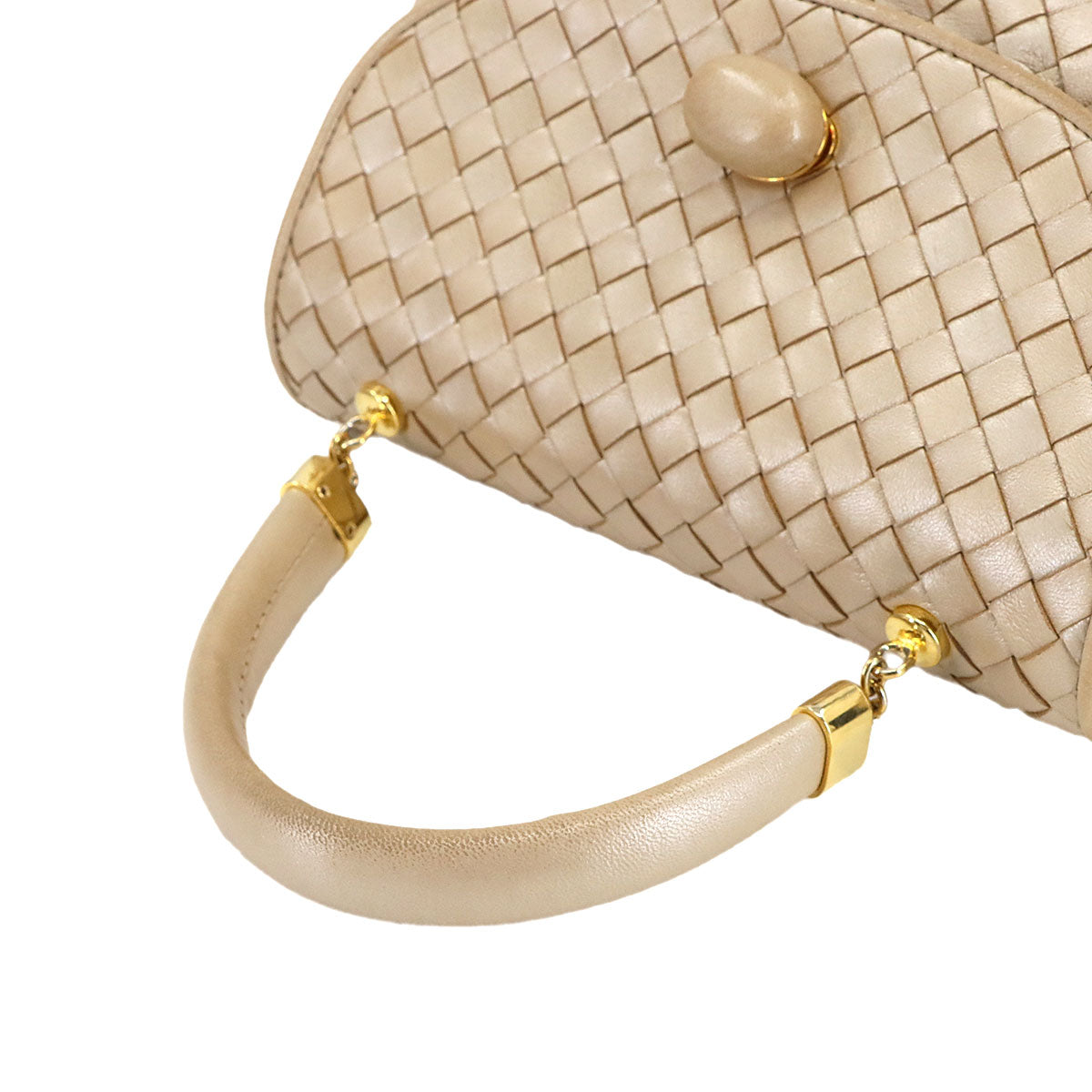 Intrecciato Hand Shoulder Bag Lether Gold Purse
