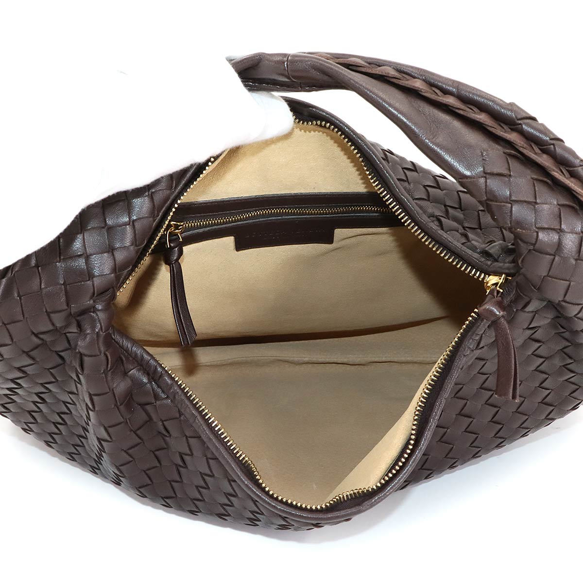 Intrecciato Veneta Shoulder Bag Leather Brown 115653